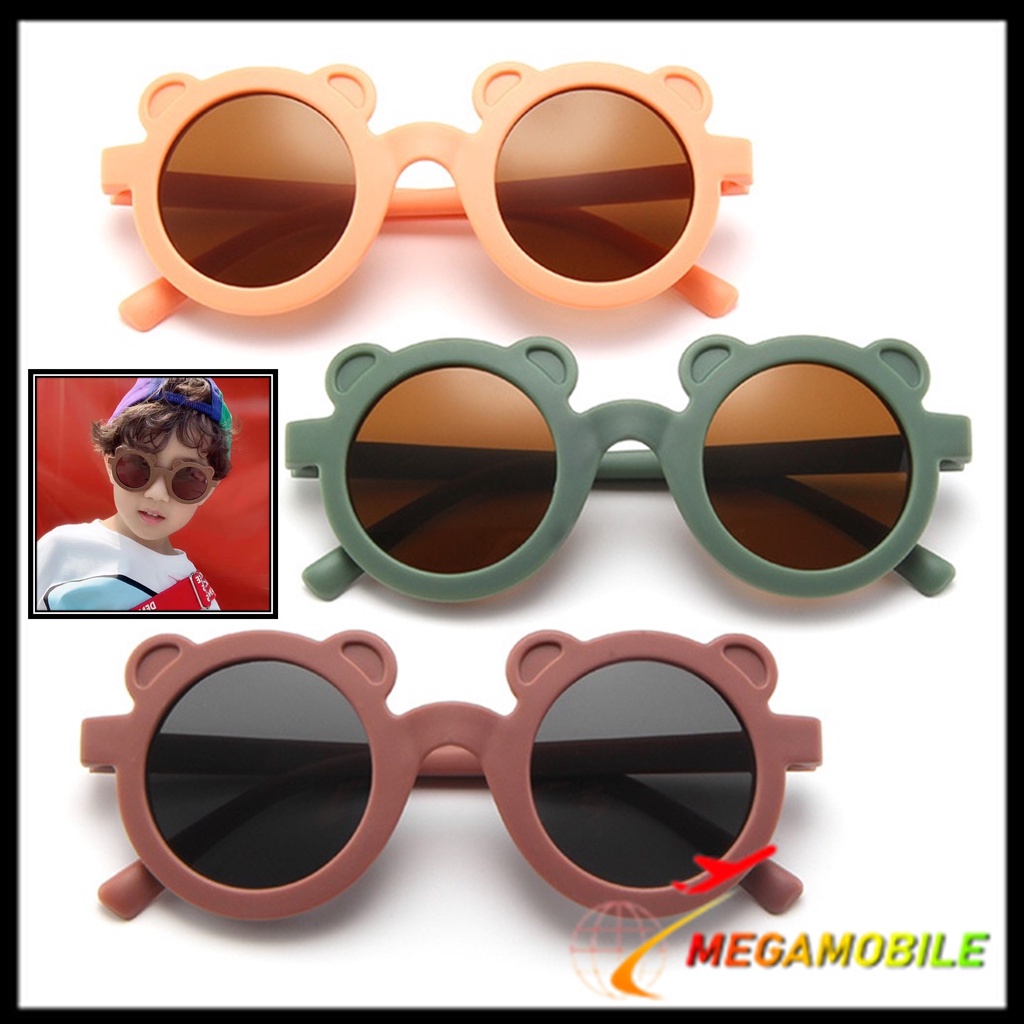 MM - Kacamata Anak Beruang Fashion Telinga Beruang Kaca Mata Hitam High Quality Kids Sunglasses Kaca Mata Murah Import