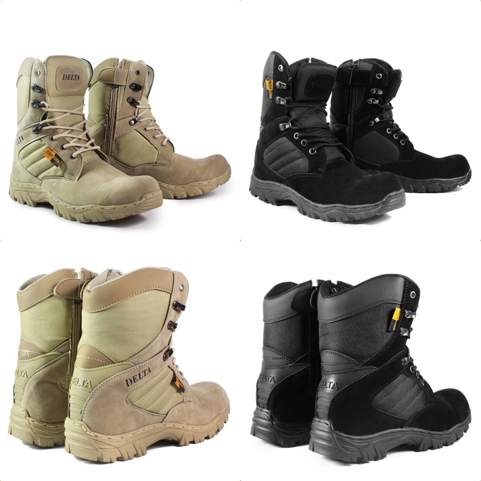 Safety Boots Delta Cordura High USA 8 INCHI Ujung Besi Army Tactical - Cream / Bisa Bayar Di Tempat