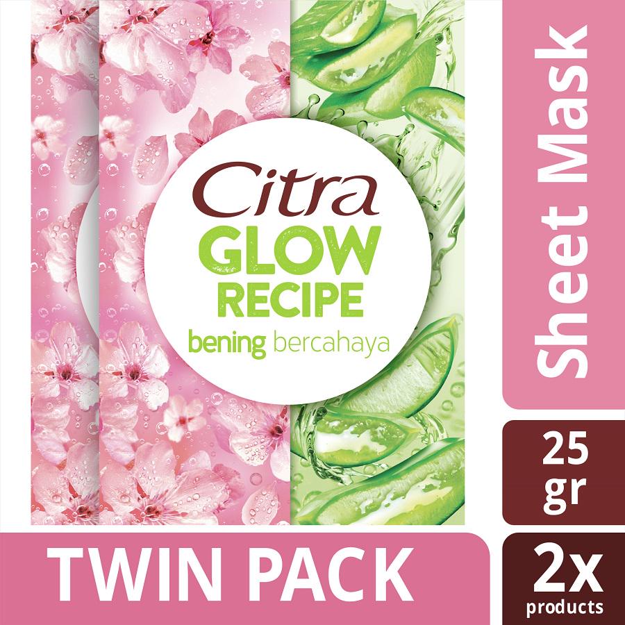 Citra Glow Recipe Juicy Sheet Mask Sakura + Aloe Vera 25 g Twinpack