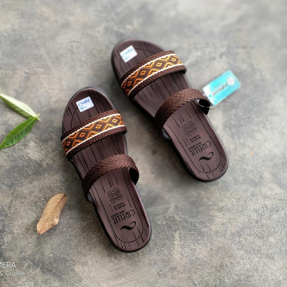 "WHI.27Jn22υ" Bella Series 4 Warna Ori Cirellie Turki B2-220 Sandal Selop Wanita 37-40 Sandalnya Ana