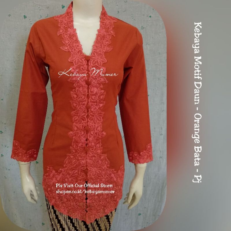 Kebaya Encim. Kebaya Encim Murah. Kebaya Encim Modern. Kebaya. Kebaya Bordir. Kebaya Orange. Motif Daun. Kebaya Birel. Kebaya Biru Electric