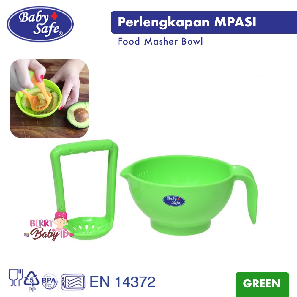 Baby Safe Food Masher Bowl Mangkok Grinder Perlengkapan MPASI Bayi BBS028 Berry Mart