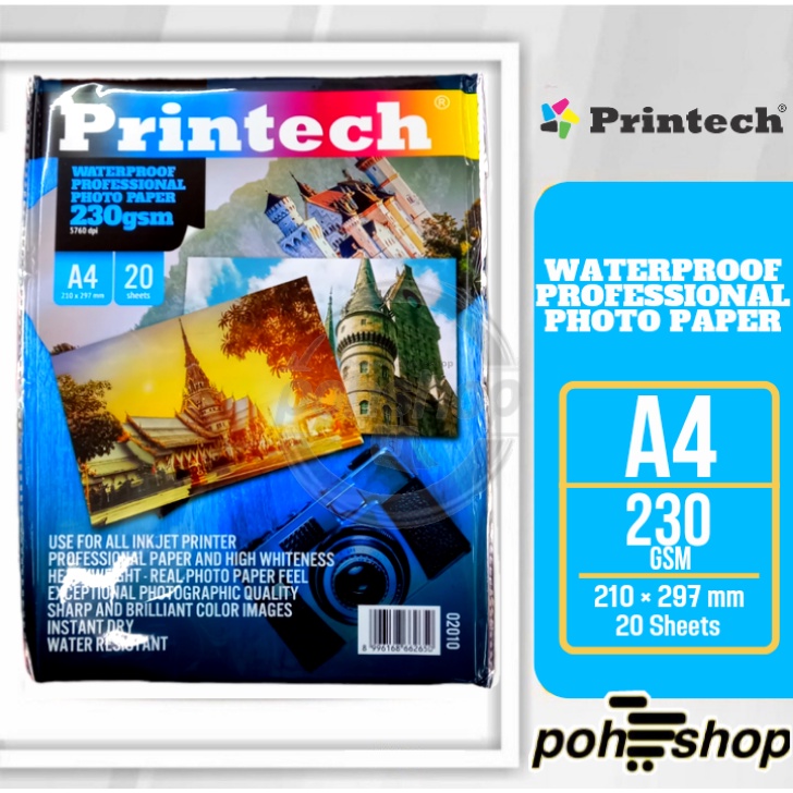 

Printech Waterproof Professional Photo Paper A4/230gsm 20s