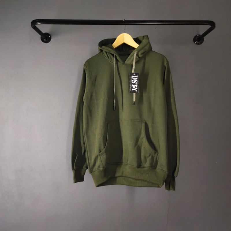 JAKET HOODIE POLOS HOODIE POLOS BAHAN TEBAL-HIJAU ARMY