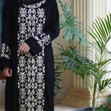 Gamis Abaya Jetblack Bordir 02 Bukittinggi