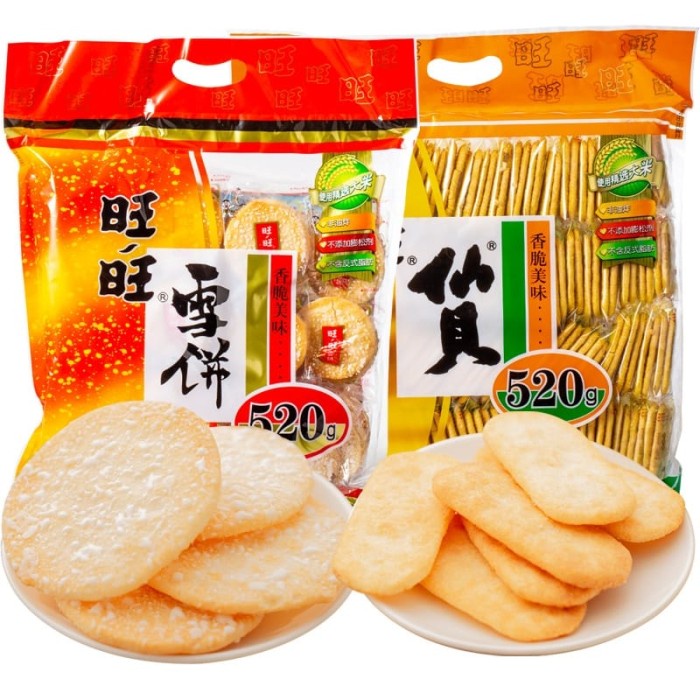 

⭐ COD ⭐ Wang Wang Senbei Snow Cracker - Want Want Kreker Beras BESAR 520 gram - Senbei Ori