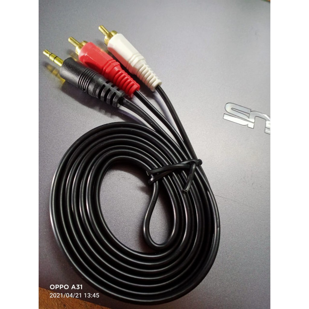 Jak Jack Kabel Audio AUX HP to ke Speaker AUX RCA 2 ke 3.5