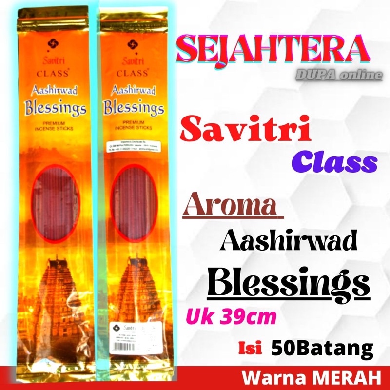 Dupa Hio Savitri Class “Aashiward Blessings” Pouch 39cm 50btg Merah