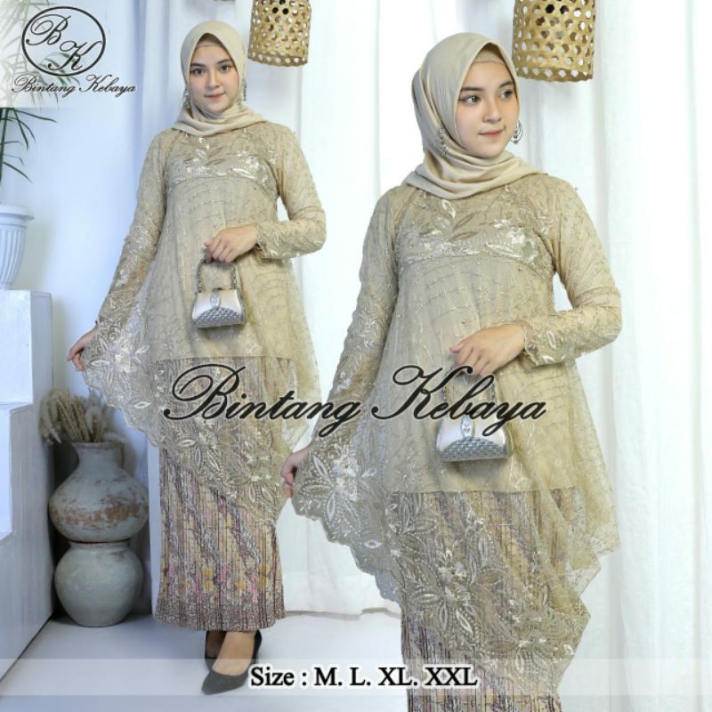 setelan brukat dan rok plisket