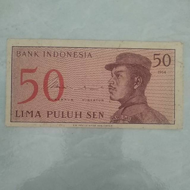 Uang Kuno 50 Sen Tahun 1964