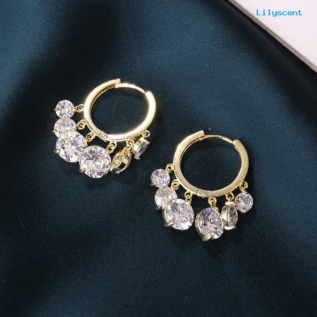 1 Pasang Anting Hoop Bahan Alloy Tahan Korosi Untuk Wanita