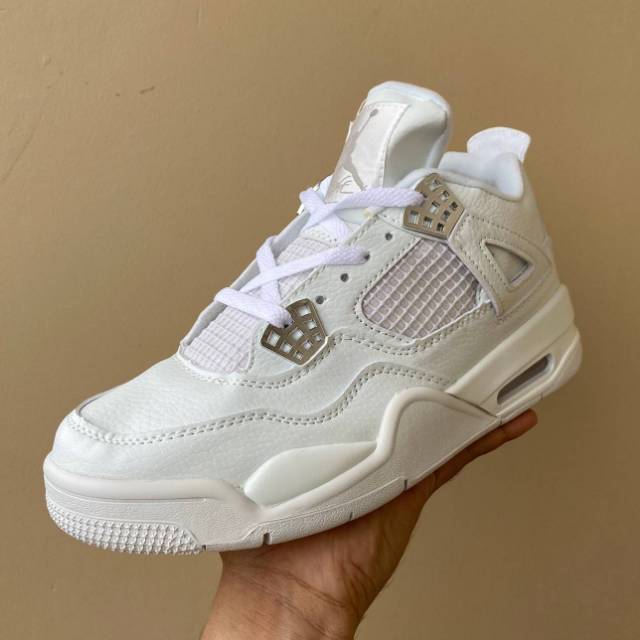 jordan 4s white and silver