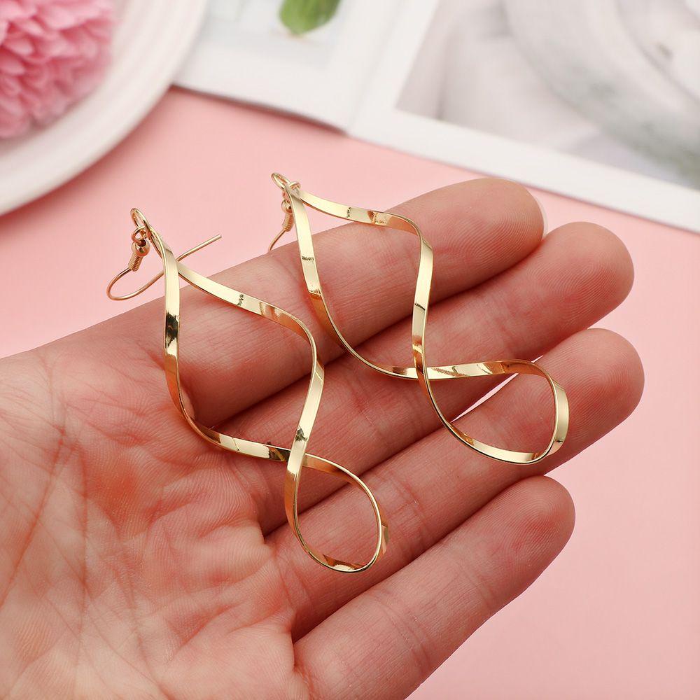 Lily Anting Menjuntai Perhiasan Wanita Anting Twist Anting Panjang