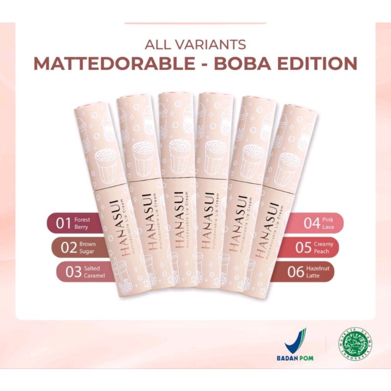 HANASUI MATTEDORABLE Lip Cream BOBA EDITION