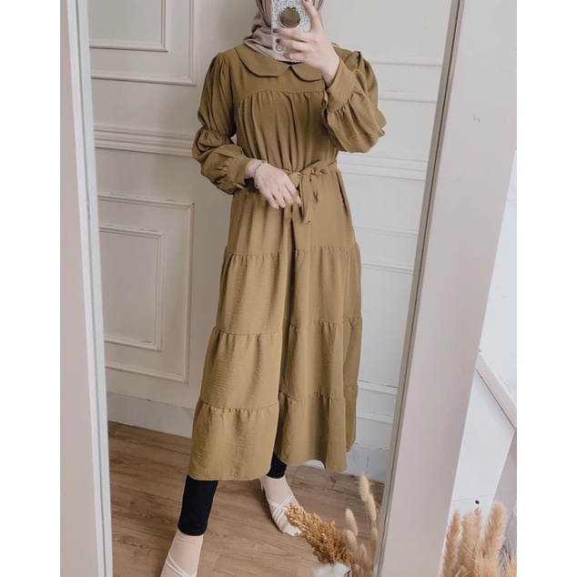 AFIYA PUFFY LONG TUNIK RAYON CRINCLE