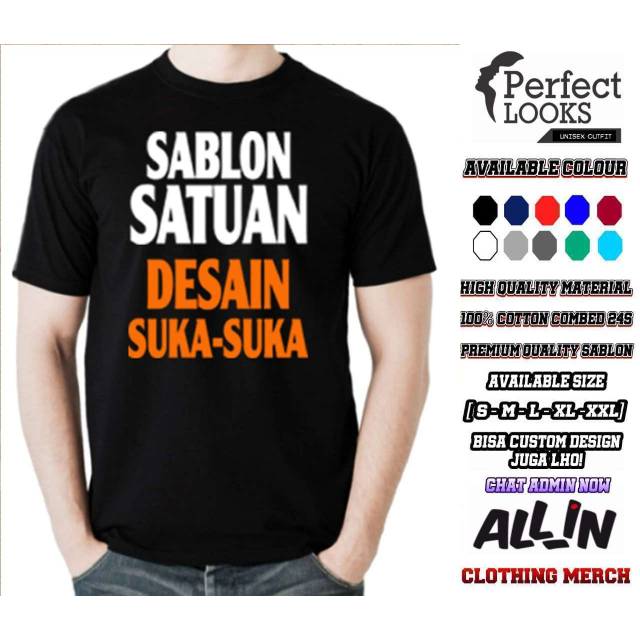 Kaos Sablon Satuan Desain  Suka Suka Kaos Custom Bisa Request