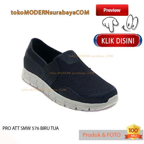 PRO ATT SMW 576 BIRU TUA Sepatu Pria Slip On Karet