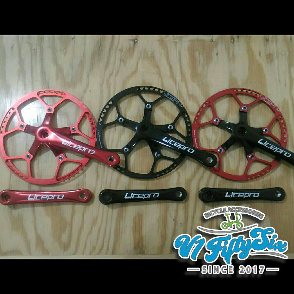 Termurah Crankset Litepro Single Chainring 53T 56T 58T Cocok Untuk Sepeda Lipat 16 20 Inch Fnhon