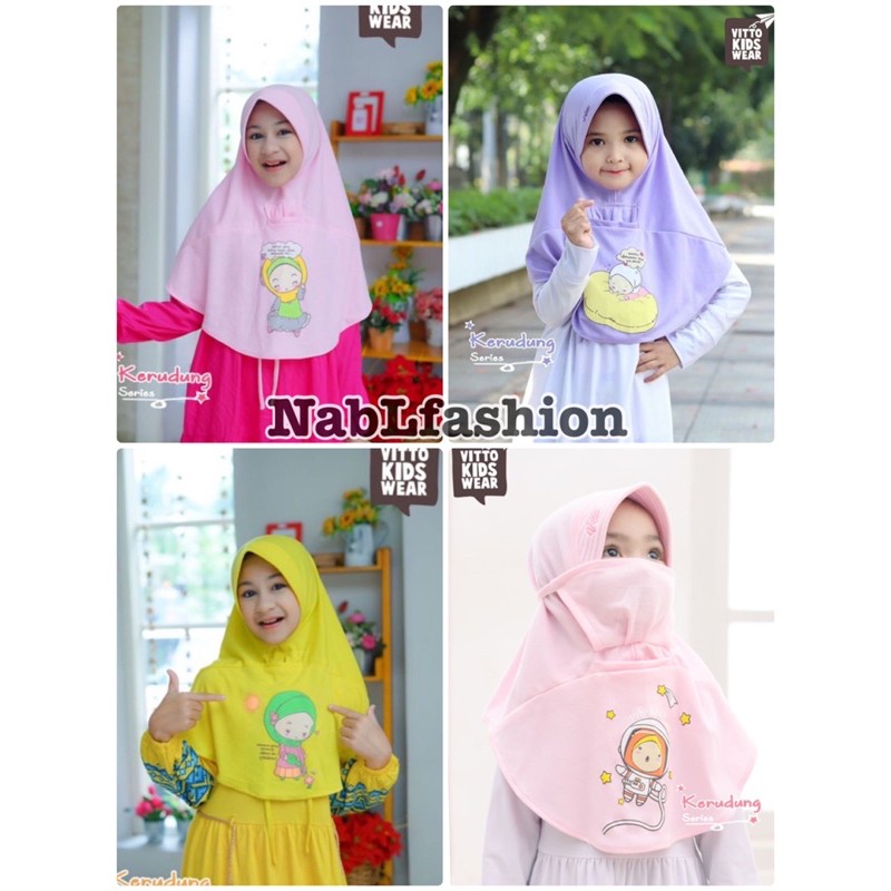 JILBAB MASKER ANAK BY VITTO / HIJAB MASKER ANAK kerudung vitto