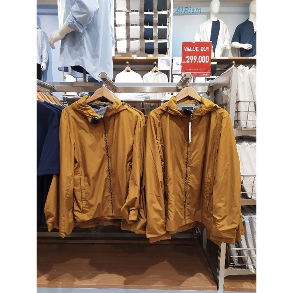 SALE  UNIQLO MEN , JAKET PARKA LINED JERSEY LEMBUT