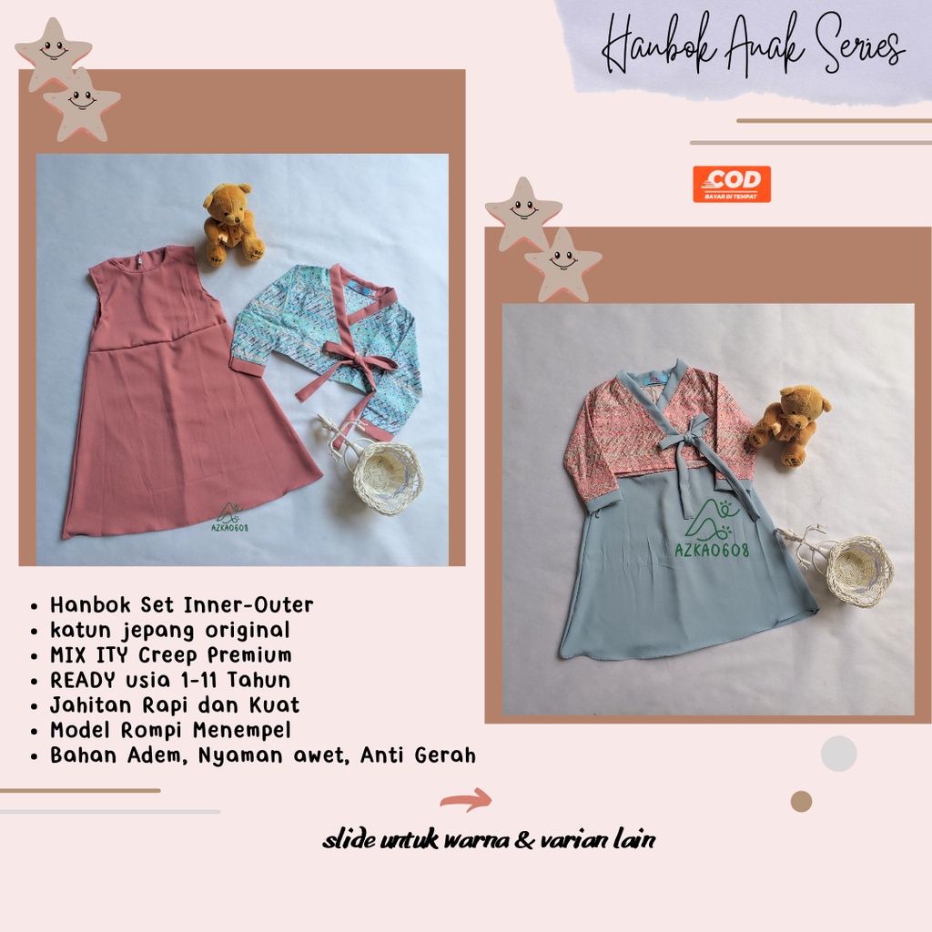 Hanbok Anak Katun Jepang Ori dan Ity Crepe Premium Part 1