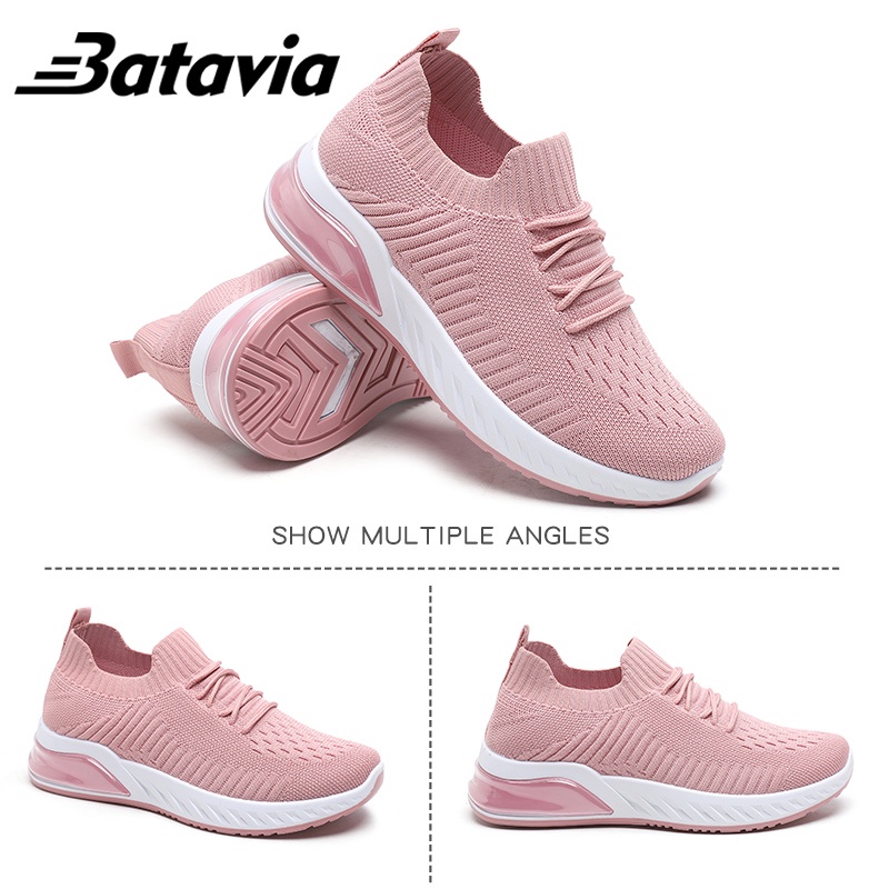 Batavia Sepatu Wanita 2022 Baru Impor Sepatu Wanita Leisure Berjalan Bersol Lembut Sepatu Ibu Fashion Kaus Kaki Sepatu Kets Wanita Q1