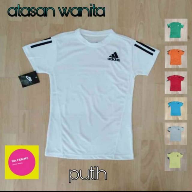 baju kaos adidas wanita olahraga jersey gym fitnes