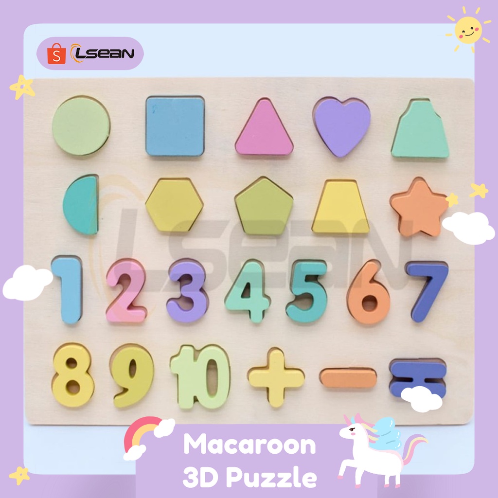 MAINAN EDUKASI MACAROON CHUNKY 3D PUZZLE