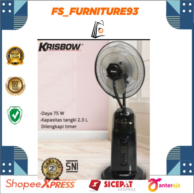 Kipas Angin Uap 16 inci krisbow/Kipas angin Misty/Kipas angin Lantai/Kipas angin Berdiri