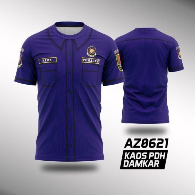 Kaos Jersey Seragam PNS Pemadam Kebakaran Free Custom Logo Daerah dan Nama