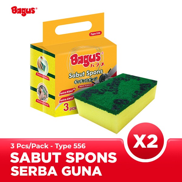 Bagus Sabut Spons Multipurpose 3's Type 556 W-22556