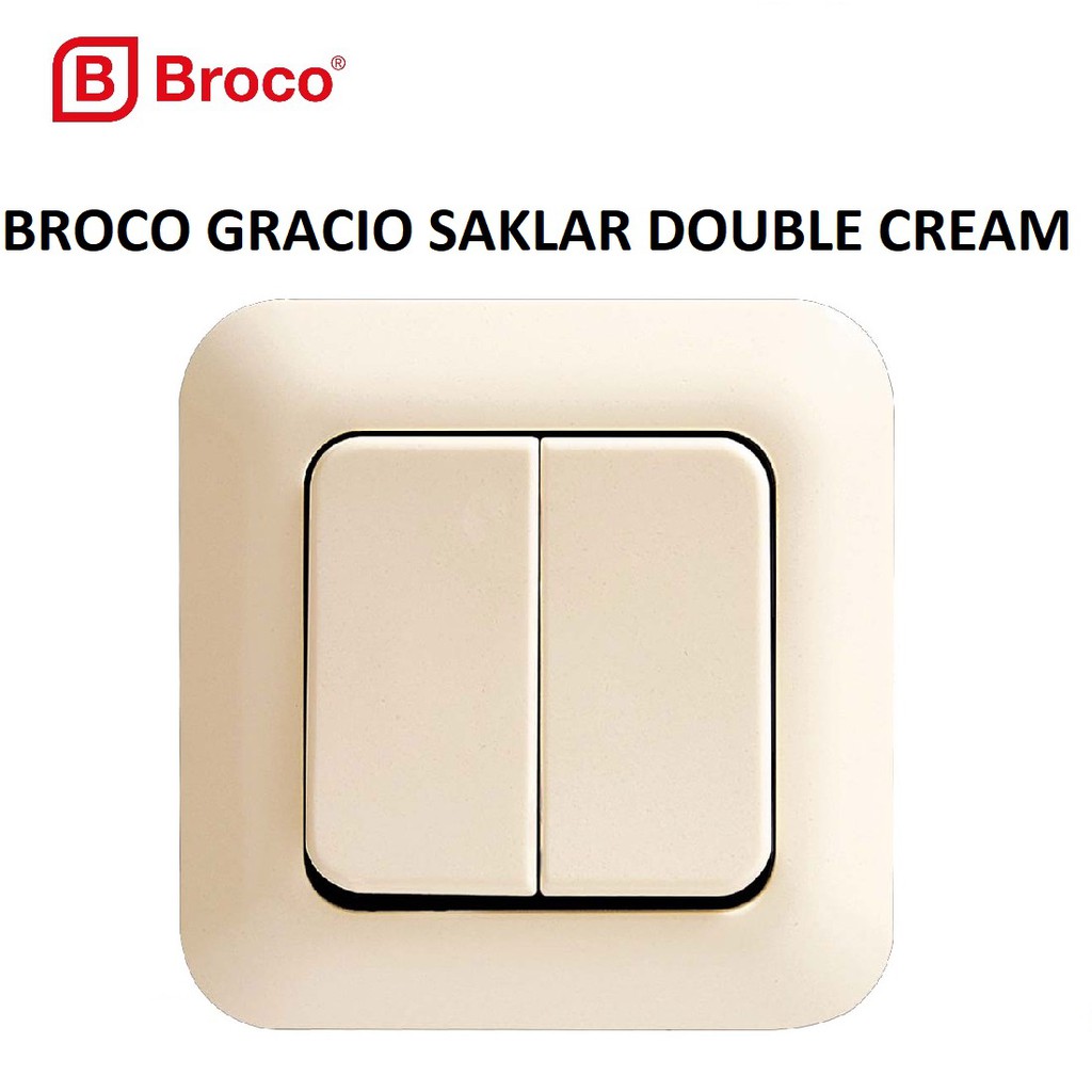 BROCO SAKLAR DOUBLE GRACIO 4162 Cream Saklar Seri Broco Gracio