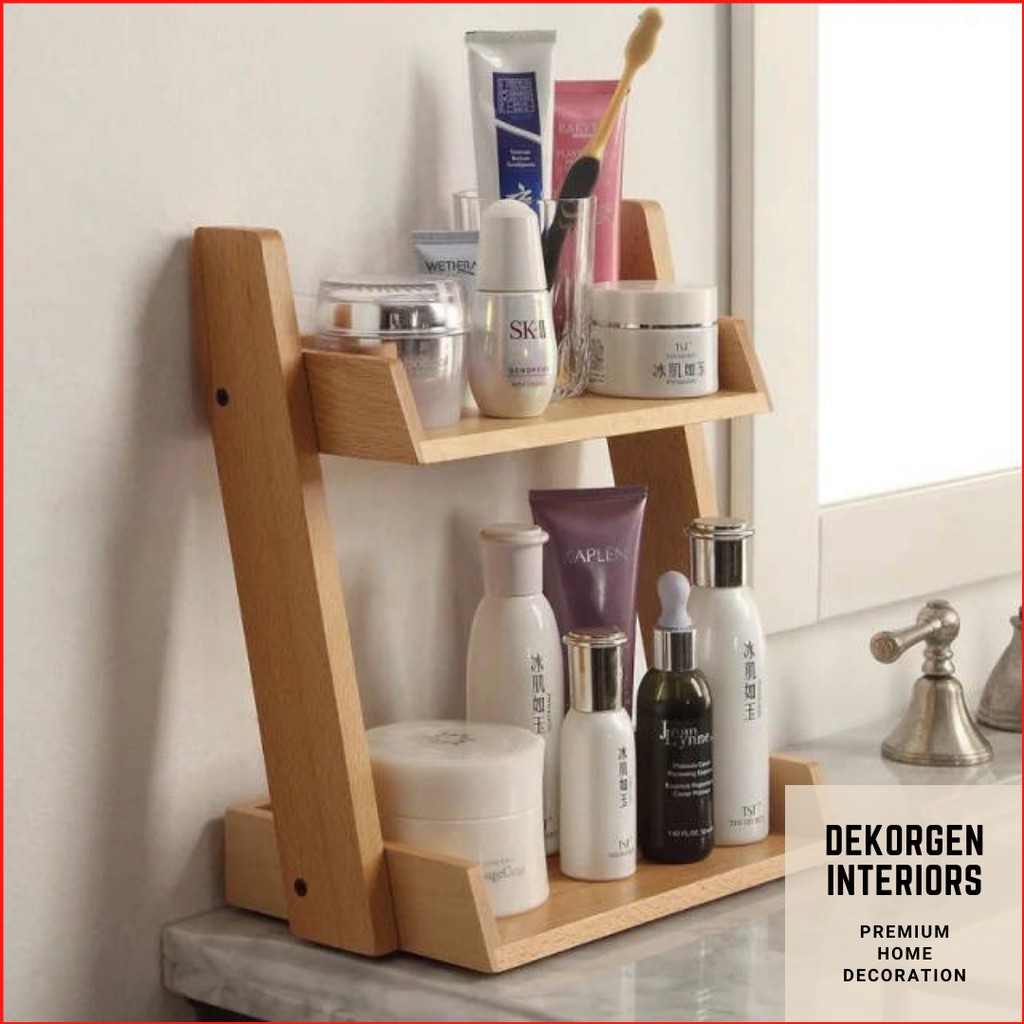 Rak Kayu Rak Make Up Kayu Rak Make Up Minimalis Dekorgen Rak Dinding Hiasan Dinding Rak Bunga