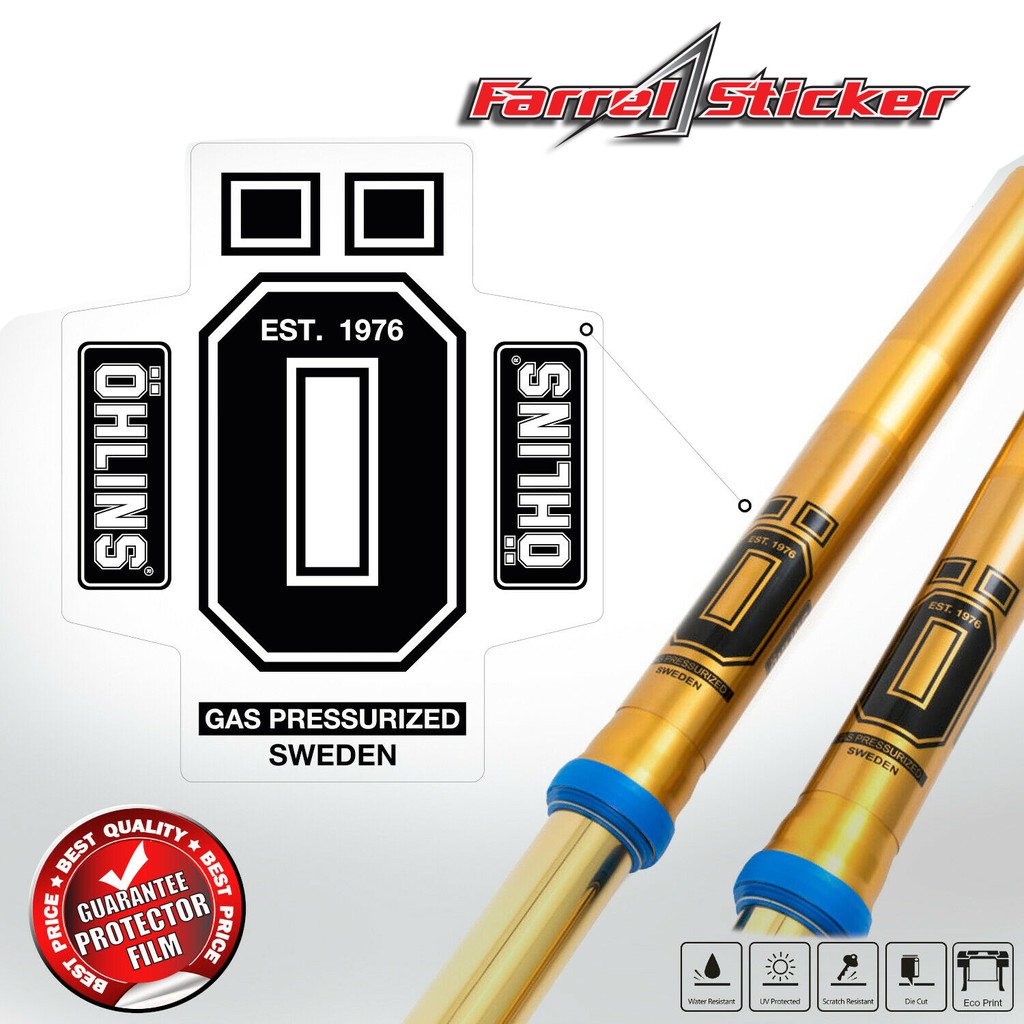 sticker shock stiker shockbreaker OHLINS O set fork upside transparan