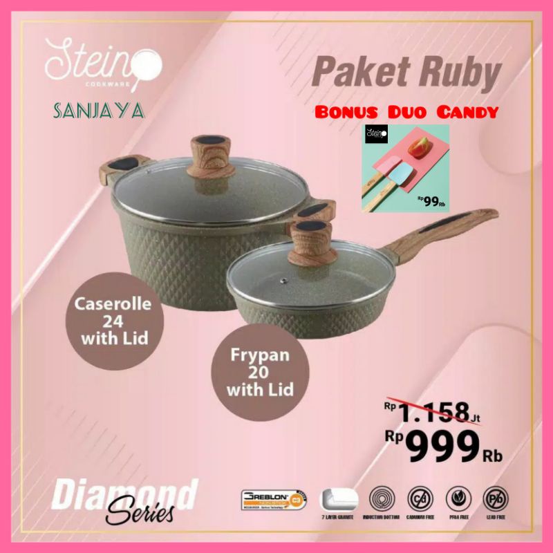 Stein Cookware Paket Ruby Casserole Dan Frypan Shopee Indonesia