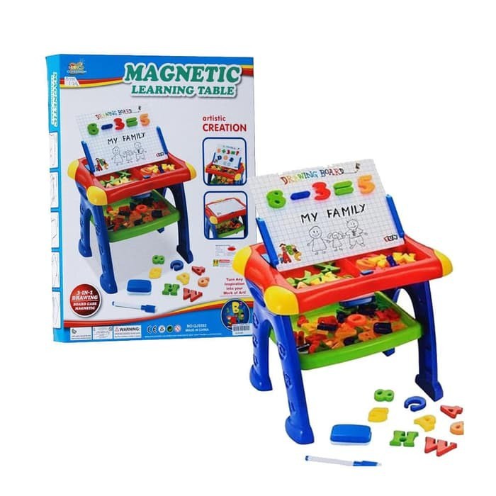 

FASTKIDS Mainan Edukasi Anak 3 In 1 Big Magnetic Learning Table - Mainan Edukasi Meja Belajar Anak