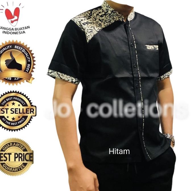 Jual Seragam Kemeja Kerja Kerah Shanghai Hitam Komb Batik S M L Xl Original Premium Asli Ori