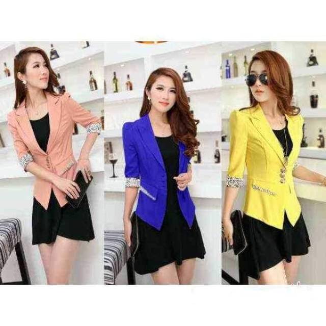 Blazer leopard elbow pocket