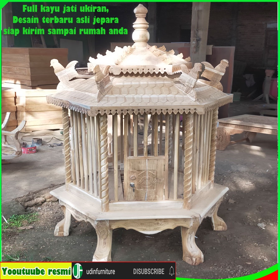 Sangkar Ayam Hutan Terbaru Kandang Ayam Bekisar Kayu Model Minimalis Ukir Mewah Jepara