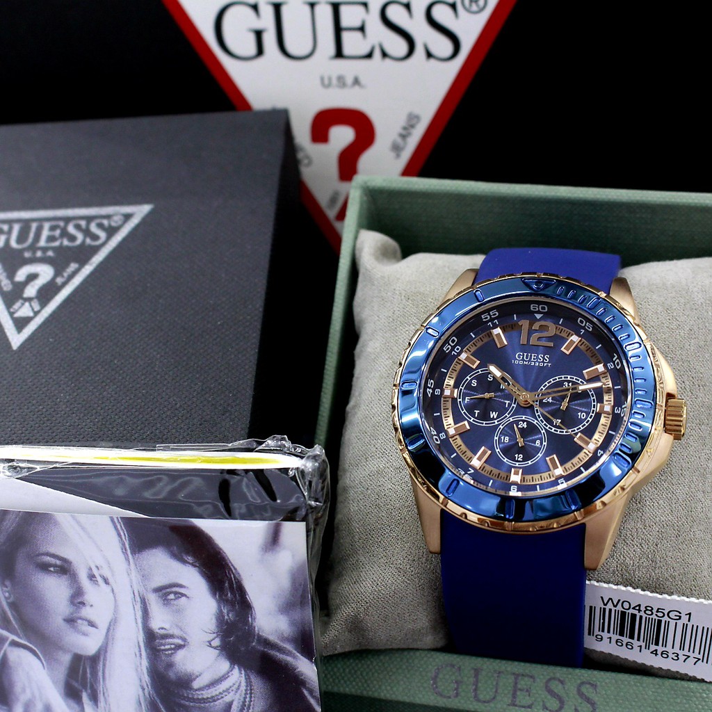 promo d=45mm, Guess W0485G1 Original, chronograph date,  Stainless steel case, Rubber, include box