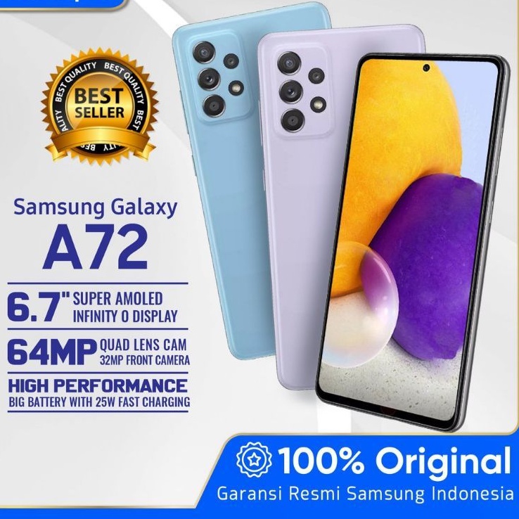 HP SAMSUNG GALAXY A72 RAM 8GB 8/256 8/128 NEW ORIGINAL GARANSI RESMI IMEI TERDAFTAR ASLI 100% COD