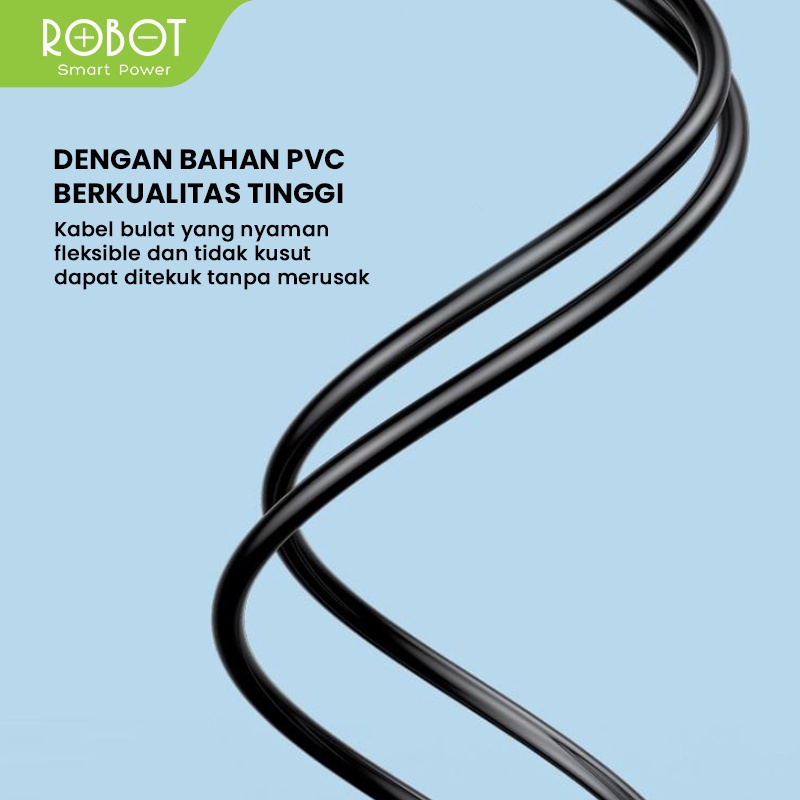 Kabel Data Micro USB ROBOT RBM100S 1M Data Cable 2A Original - Garansi Resmi 1 Tahun