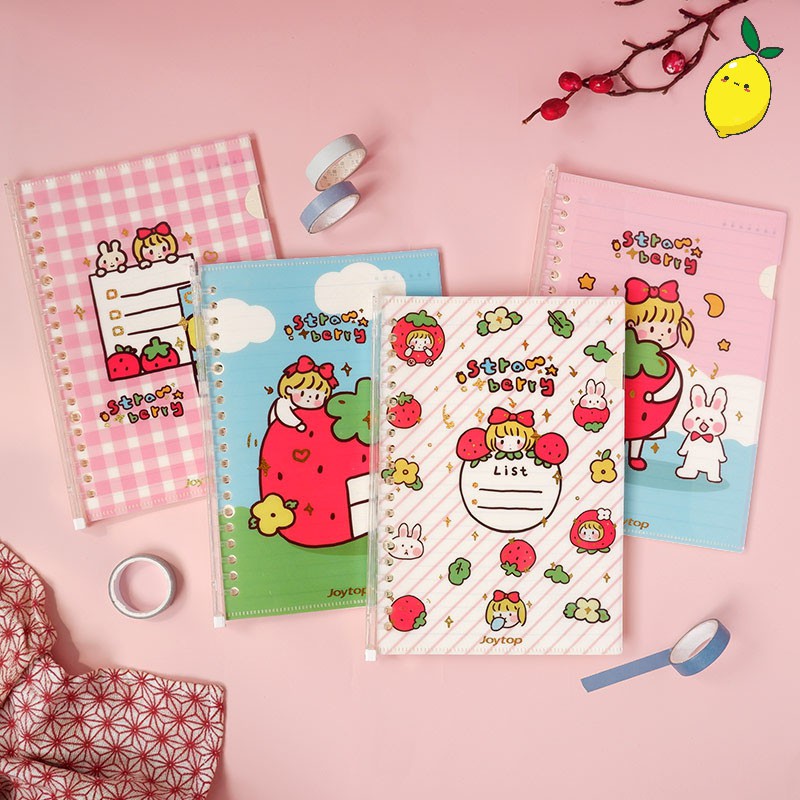 

Binder Lucu B5 Strawberry Girl File Binder Notebook