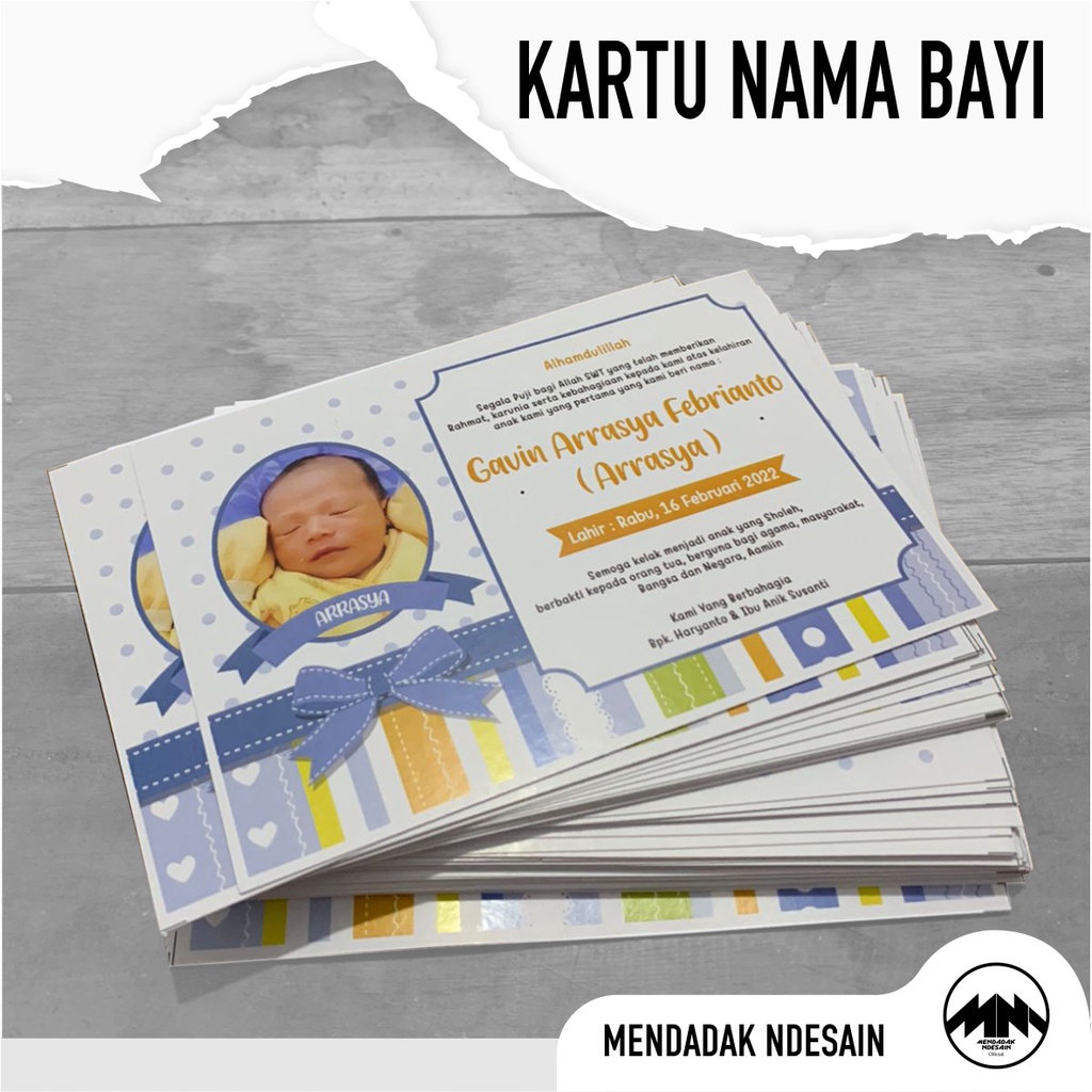 Kartu Nama Bayi / Tasyakuran Aqiqah / Kartu Aqiqah / Undangan Tasyakuran