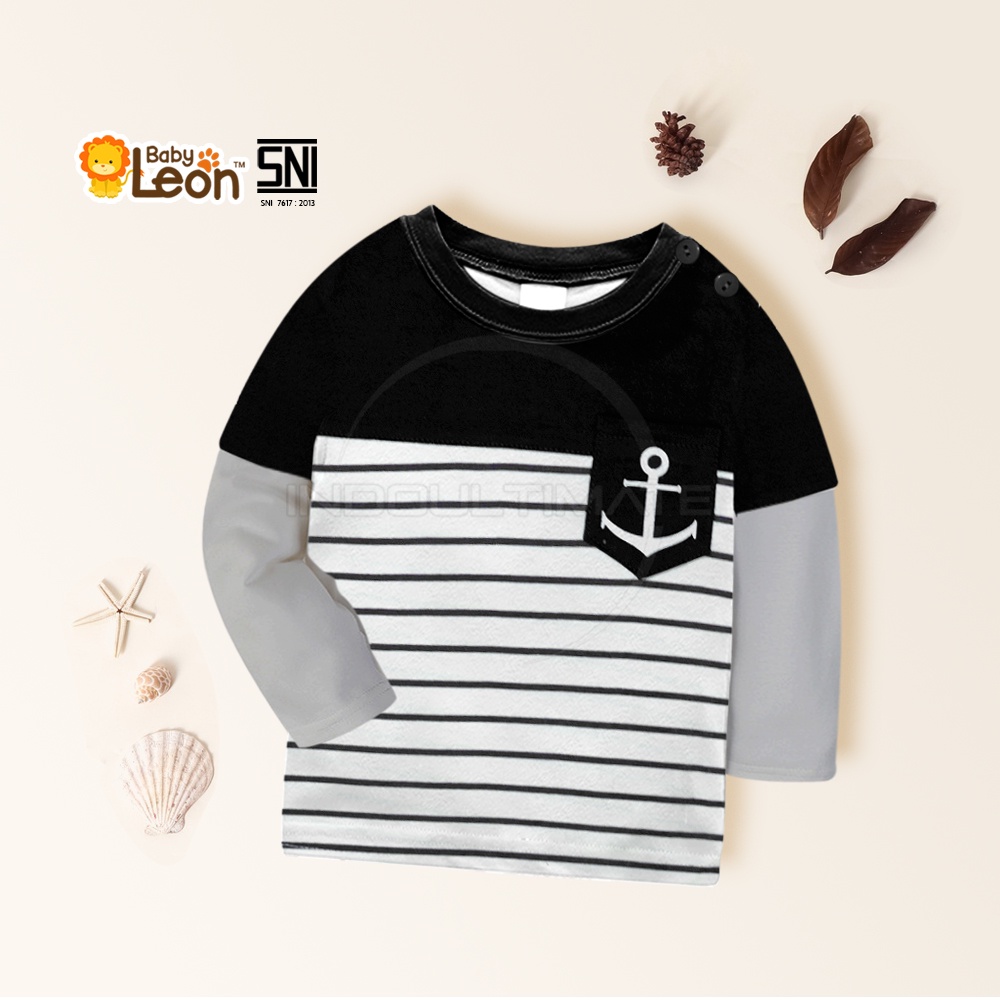 Kaos Anak Bayi Lengan Tangan Panjang ATP-11 Laki Laki  Baju Bayi Pergi 0-1th BABY LEON  Atasan Anak Baru Lahir 3 Bulan 6 Bulan 1 Tahun Laki Laki cowok Baju Tidur Piyama Anak Bayi