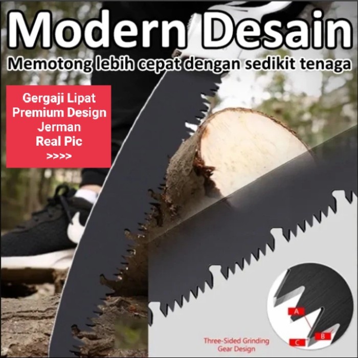 Gergaji Kayu Lipat Model Design Jerman Premium - Gergaji Dahan Genggam