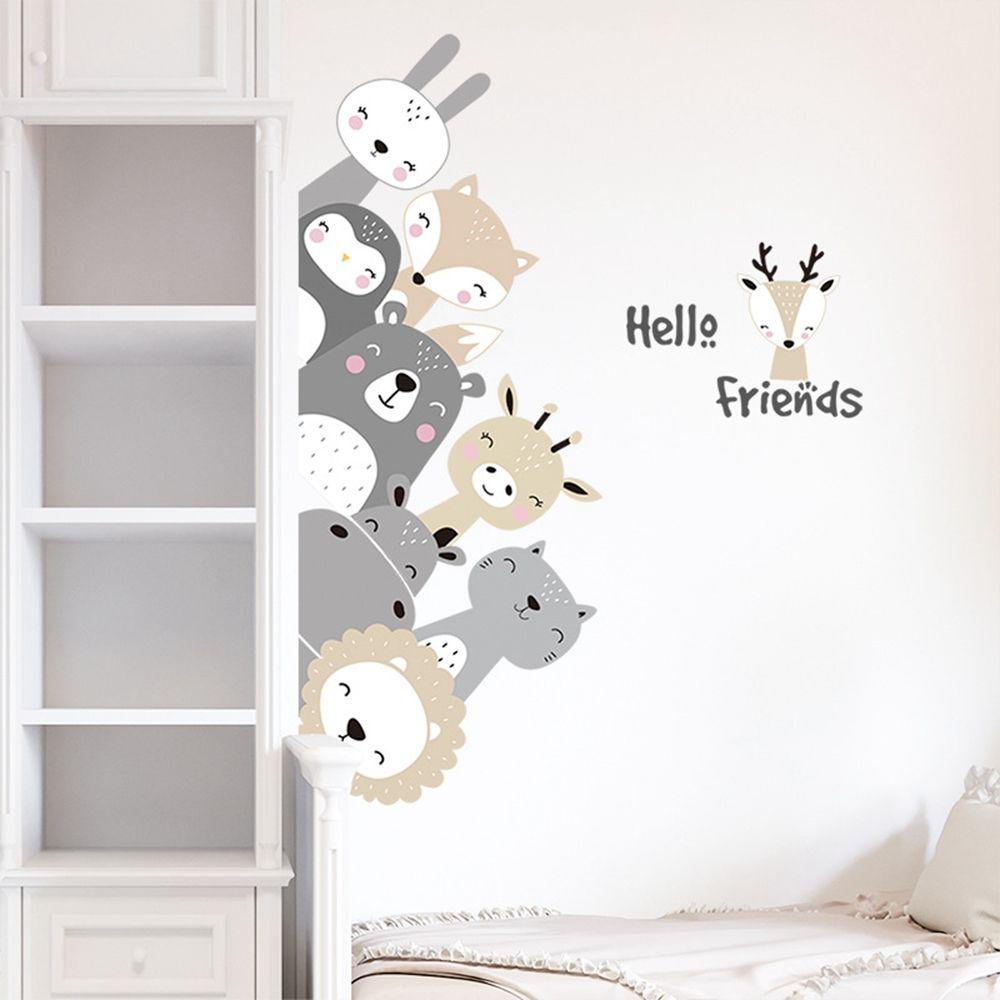 [Elegan] Stiker Dinding DIY Hippo Friends Animal Stickers Art Dekorasi Rumah Untuk Kamar Anak Nursery