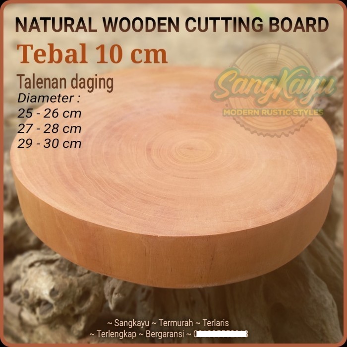 Talenan daging besar tebal 10 cm talenan kayu bulat talenan besar