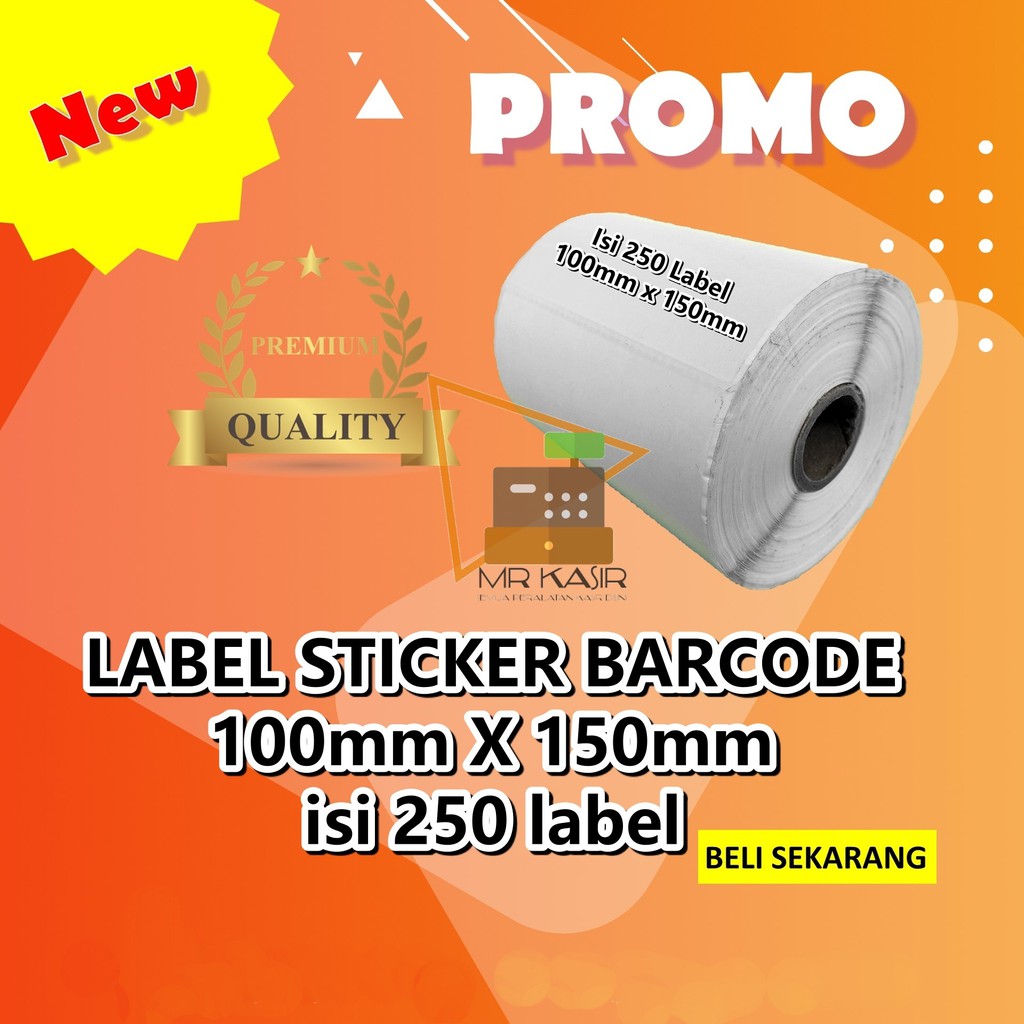 

LABEL BARCODE 100 X 150 mm KERTAS STICKER DIRECT THERMAL 250 pcs