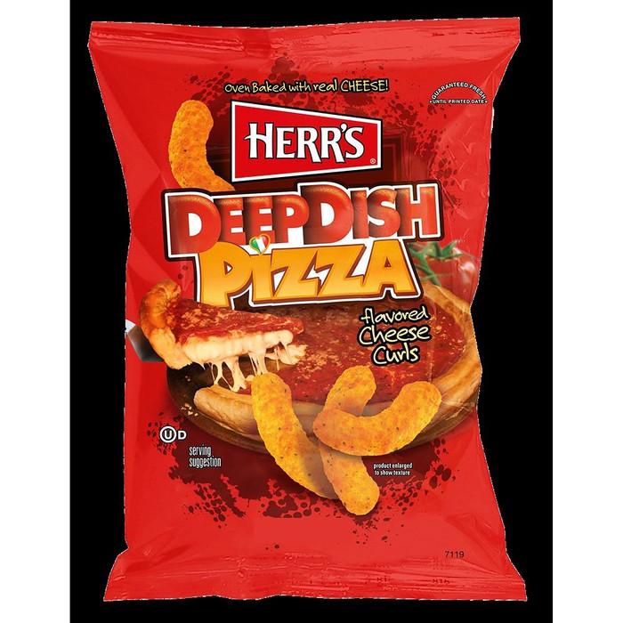 

herrs herr's deepdish pizza flavored cheese curls 7 0z